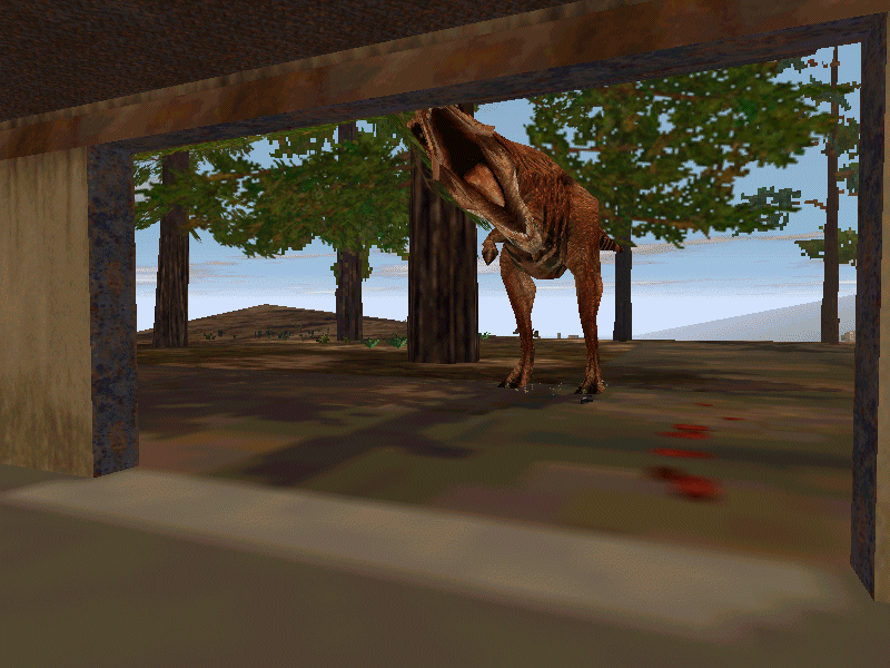 Trespasser: The Lost World - Jurassic Park (Windows) screenshot: Talk about being cornered