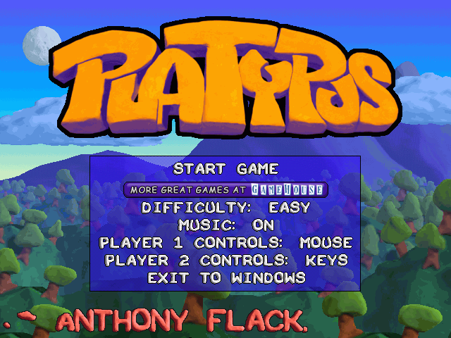 Platypus (Windows) screenshot: Main Menu