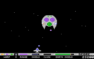 Planet Smashers (Atari 7800) screenshot: A large enemy spaceship!