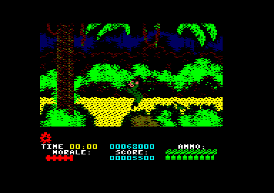 Platoon (Amstrad CPC) screenshot: Taken a hit