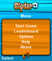 Slyder (J2ME) screenshot: Main menu