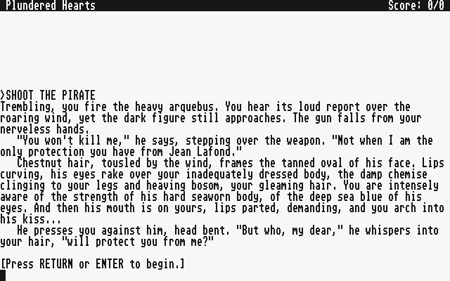 Plundered Hearts (Atari ST) screenshot: Intro