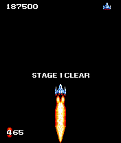 Power Strike (J2ME) screenshot: Stage 1 cleared.