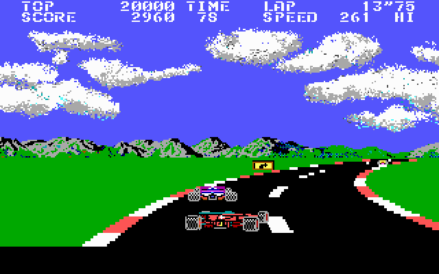 Pole Position II (DOS) screenshot: Racing (EGA)