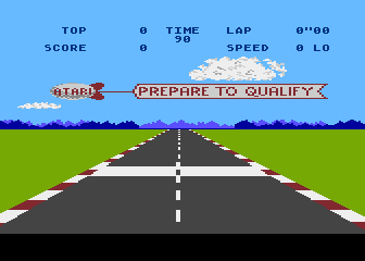 Pole Position (Atari 5200) screenshot: Prepare to qualify!