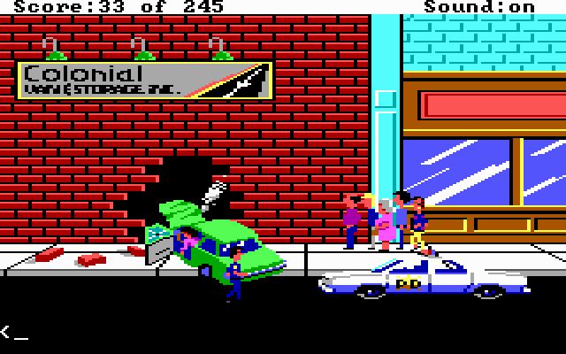 Police Quest: In Pursuit of the Death Angel (DOS) screenshot: Accident, or...?