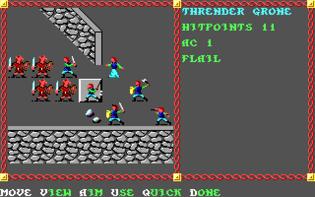 Pool of Radiance (DOS) screenshot: Did they all have the same tailor?