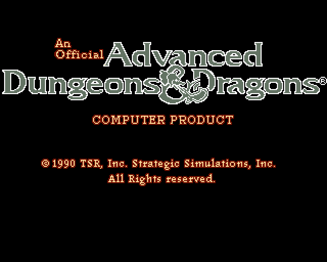 Pool of Radiance (Amiga) screenshot: Title screen #1