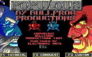 Populous (DOS) screenshot: Title screen
