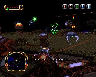 Invasion from Beyond (PlayStation) screenshot: Moon Level - The aliens approach.