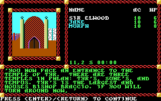 Pool of Radiance (DOS) screenshot: pretty much in the beginning...