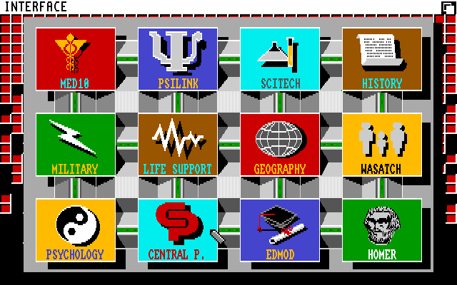 Portal (Amiga) screenshot: The main interface