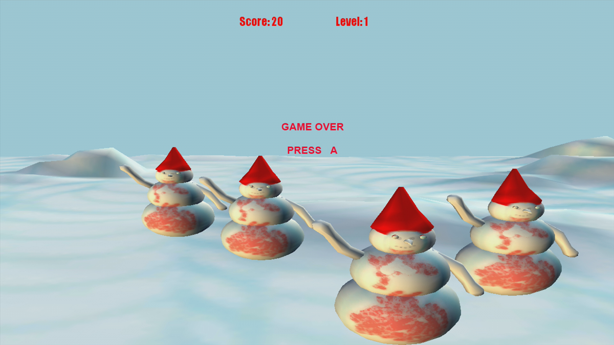 Zombie Snowmen (Xbox 360) screenshot: The game is lost (Trial version)