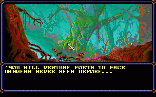 Pools of Darkness (DOS) screenshot: Scary woods
