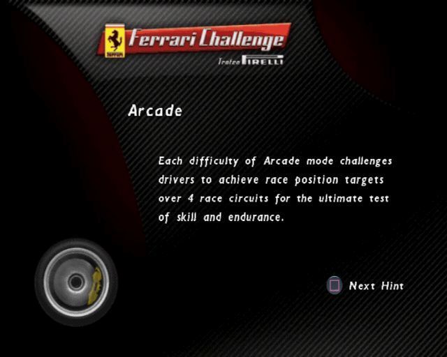 Ferrari Challenge: Trofeo Pirelli (PlayStation 2) screenshot: In Arcade mode the player must complete four races