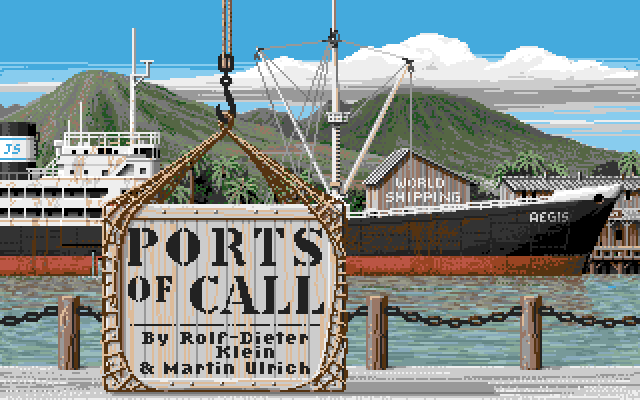 Ports of Call (Amiga) screenshot: Title screen