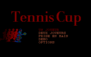 Tennis Cup (DOS) screenshot: Main Menu.