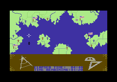 Power at Sea (Commodore 64) screenshot: Navigation map