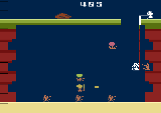 Pooyan (Atari 2600) screenshot: Watch out for that wolf behind you