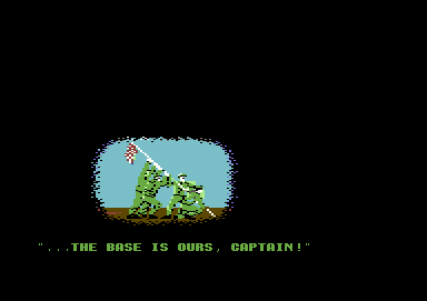 Power at Sea (Commodore 64) screenshot: The base is ours !