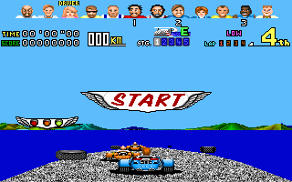 Power Drift (DOS) screenshot: 3... 2... 1... Go!