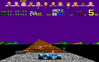 Power Drift (DOS) screenshot: A night stage