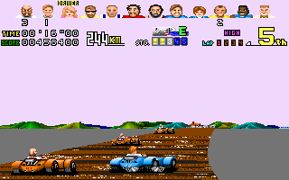Power Drift (DOS) screenshot: Taking a corner, eat my dust!