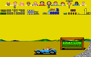Power Drift (DOS) screenshot: Wipeout in the buggy