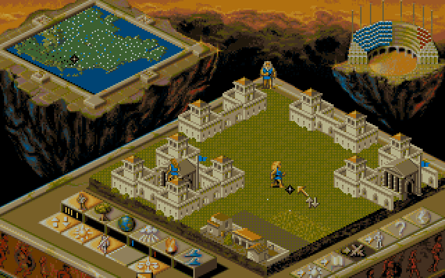 Populous II: Trials of the Olympian Gods (DOS) screenshot: In-game shot