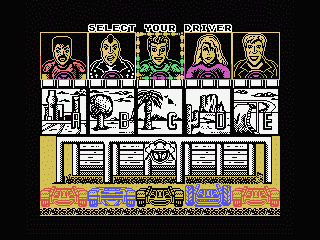 Power Drift (MSX) screenshot: Select a player