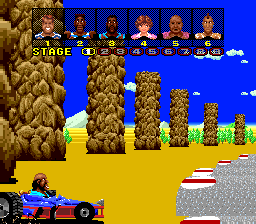Power Drift (TurboGrafx-16) screenshot: Spinning out of control