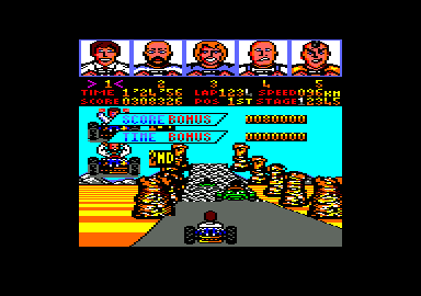 Power Drift (Amstrad CPC) screenshot: Not looking good here