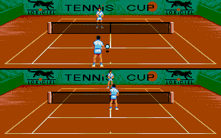 Tennis Cup (DOS) screenshot: Playing (VGA).