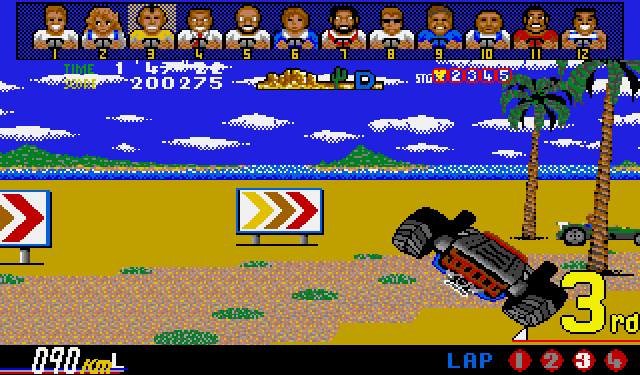 Power Drift (Amiga) screenshot: Wipeout