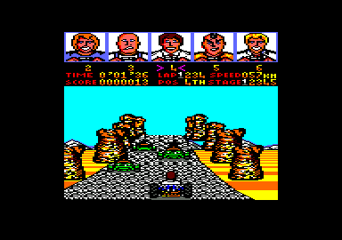 Power Drift (Amstrad CPC) screenshot: Sequence A has a subtly differnet appearance