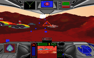 CyberRace (DOS) screenshot: And they're off!