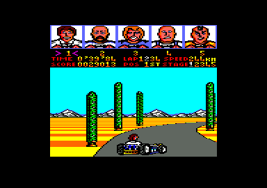 Power Drift (Amstrad CPC) screenshot: Running wide