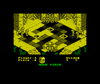 Powerplay: The Game of the Gods (ZX Spectrum) screenshot: And in yellow