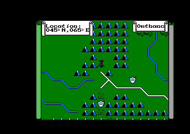 J.R.R. Tolkien's War in Middle Earth (Amstrad CPC) screenshot: This black tower is Orthanc.