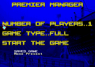 Premier Manager (Genesis) screenshot: Options