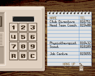 Premier Manager (Amiga) screenshot: Need to place any calls?