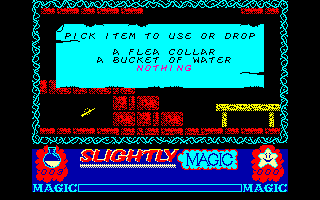 Slightly Magic (Amstrad CPC) screenshot: Inventory