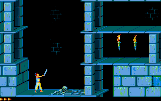 Prince of Persia (Atari ST) screenshot: Sword is your main weapon against all enemies. You must find it quickly.