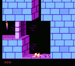 Prince of Persia (NES) screenshot: Splat!