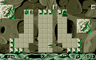 Stone Age (Amiga) screenshot: Level 46 - each level is time limited