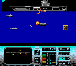 The Hunt for Red October (NES) screenshot: US aircraft-carrier