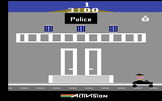 Private Eye (Atari 2600) screenshot: Begin the game here, at the police station