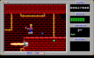 Duke Nukum: Episode 3 - Trapped in the Future (DOS) screenshot: I don't know about installing rocket boosters into corridor walls. Where does the exhaust go?
