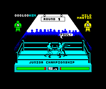 By Fair Means or Foul (ZX Spectrum) screenshot: The ref spotted that one