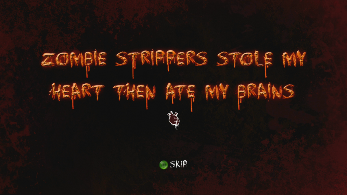 Zombie Strippers Stole My Heart Then Ate My Brains (Xbox 360) screenshot: Title screen (Trial version)